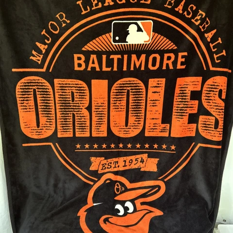 BALTIMORE ORIOLES Fleece Throw Blanket - rare style MLB Licensed 60”x45” So Soft Cover