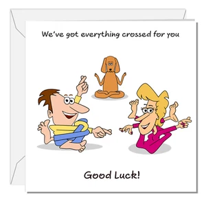 Funny Good Luck Card Exams Driving Test New Job University GCSE Level Graduation - Picture 1 of 5