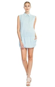 Thakoon Addition Blue Tencel Eyelet Panel Inset Jumper Romper Size 6 *flaw* - Picture 1 of 7