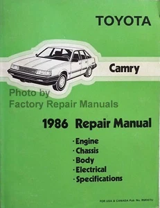 Toyota Camry 1986 manual de servicio de fábrica reparación original de taller DLX LE gasolina/diésel - Imagen 1 de 4
