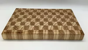 Cutting Board- Charcuterie Serving Board Wood Handmade Rustic Square Pattern USA - Picture 1 of 11