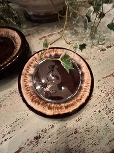 Vintage Pfaltzgraff Brown Drip Glaze Plates Salad, Dessert, Bread 7" Set of 4 - Picture 1 of 7