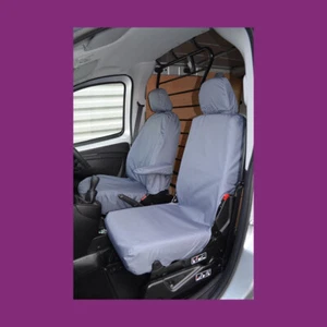 Furgoneta Fiat Fiorino 2008+ gris a medida impermeable par de fundas de asiento delanteras plegables plegables - Imagen 1 de 4