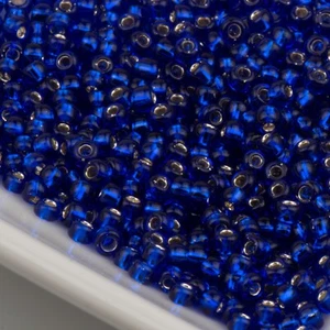 Toho Seed Beads 8/0 Cobalt Blue Silver Lined 15g #28 10642140 - Picture 1 of 1