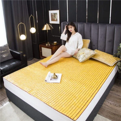 Mahjong Style Heavy Bamboo Mat For Bed Summer Cool Sleeping Mat Multi Size New - Image 1 of 4