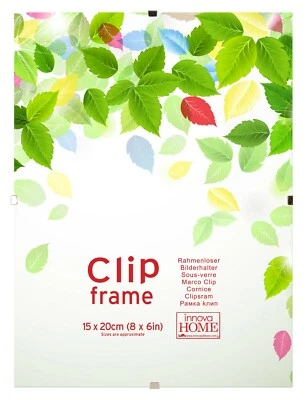 Frameless Frames Clip Frames Choice of 19 Sizes - Glass-10 Sizes Plastic-9 Sizes - Image 1 of 4
