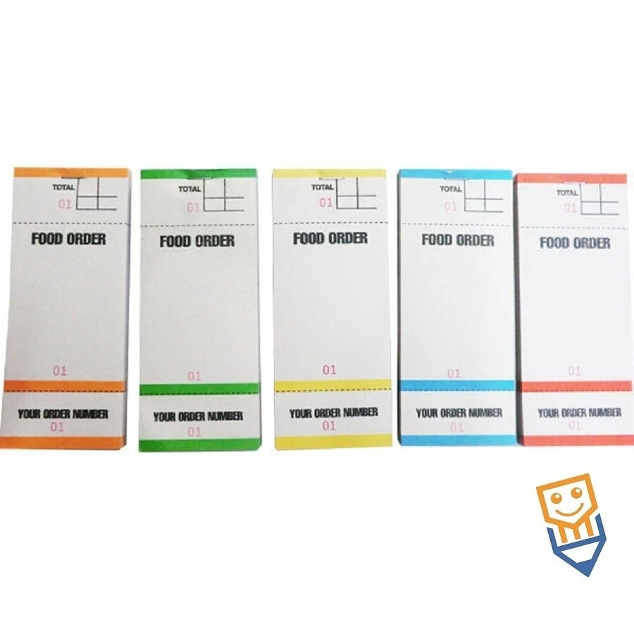 SMCO WAITER PADS Restaurant Order Takeaway RAINBOW PADS 5 Colours BF84 By OfficeBuddy