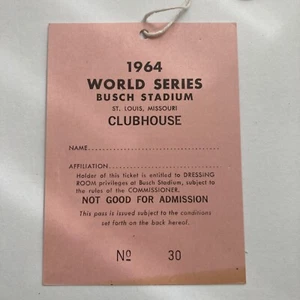 1964 World Series pass GM 7 Mickey Mantle Last HR 18 Hit Tops Babe Ruth Record⚾️ - Picture 1 of 3