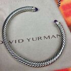 Amethyst Diamonds Sterling Silver 5mm David Yurman Cable Classic Bracelet