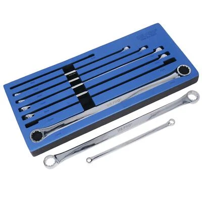 Extra Largo Doble Extremo Anillo Llave Aviación Llave 8mm - 24mm 7pc Set - Imagen 1 de 4