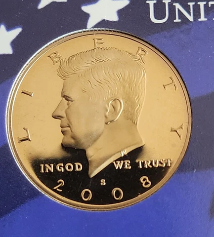 2008 S Proof Kennedy Half Dollar - From a Clad Proof Set - Free Shipping Cover