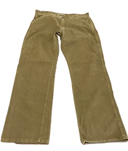 LL Bean Pants Mens 38X34 Olive Corduroy Flat Front Standard Fit Straight Leg - Picture 1 of 9