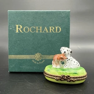 Caja de baratijas Richard Limoges Francia con cachorro y gatito dálmata - Imagen 1 de 18