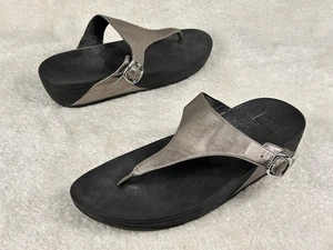 FitFlop Damen-Flip-Flop-Sandalen Gr. 10 The Skinny Metallic Zinn Riemen A96-054 - Bild 1 von 6
