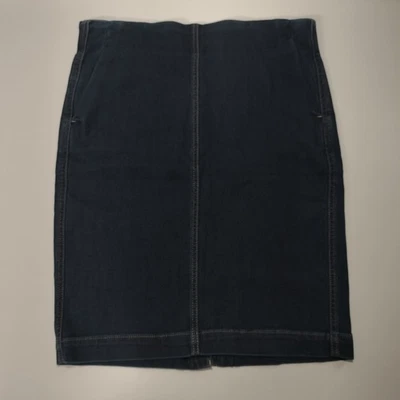 Ann Taylor LOFT Stretch Black Pull-On Denim Jean Skirt Career Womens Size 30/10 - Image 1 of 4