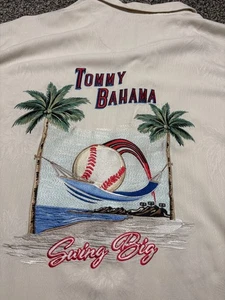 Tommy Bahama Baseball Houston Astros Camp Shirt Mens XL Beige Silk Embroidered - Picture 1 of 14