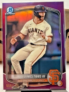 2025 Bowman Chrome Prospects JAMES TIBBS III Fuchsia Refractor RC /199 Giants - Picture 1 of 2