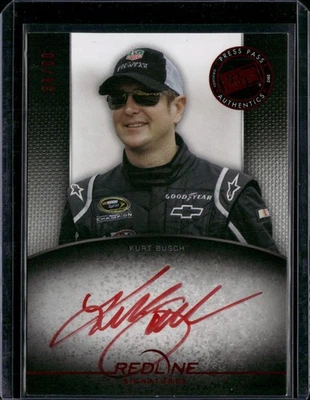 2012 Press Pass Redline #RS-KUB Kurt Busch Signatures Red 38/50 - Image 1 of 2