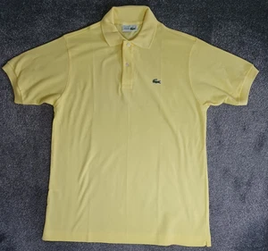 Lacoste Polo Shirt Size 5 Large Yellow Embroidered Logo Short Sleeve Chemise - Picture 1 of 9