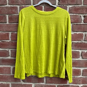 Eileen Fisher Damen 128 $ Bio Leinen Jersey Langarmshirt Größe Medium - Bild 1 von 7