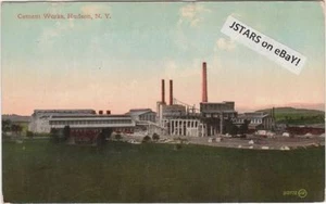 c. 1914 HUDSON, NY, CEMENT WORKS PLANT POSTCARD - Picture 1 of 1