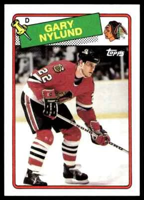 1988-89 TOPPS NHL HOCKEY Trading Card #15 - GARY NYLUND, Chicago Black Hawks - Image 1 of 2