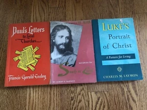 Vtg 1950s Lot 3 Religious Books: Paul Mark Luke Ensley Barnett Laymon Methodist - Picture 1 of 14
