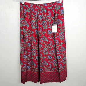 Vintage Union USA Made Carroll Reed Pleated Midi Skirt, size 10 Paisley Boho - Picture 1 of 13