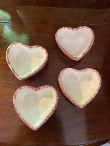 Heart Shaped Ceramic Cupcake & Muffin Baking Dishes - set of 4 - Picture 1 of 5