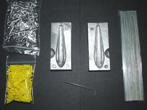 DCA 4-7oz GEWICHTSGRIFF BLEIFORM KIT SCHLEIFEN DRÄHTE ROLLEN STRANDKABELJAU MEERANGELN - Bild 1 von 16