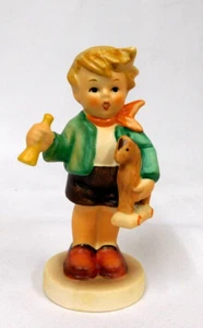 Hummel ""Junge mit Holz Schaukelpferd & Horn"" Figur #239/0 TMK-5 ~ 3-1/2" groß - Bild 1 von 7