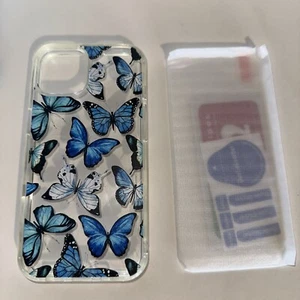 Luhouri Blue Butterfly Fashion Schutzhülle iPhone 14 Case Displayschutzfolie - Bild 1 von 7