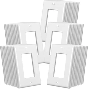 CML Decorator Wall Plates, 50 Pack  Outlet Receptacle Covers, 1-Gang Switch Plat - Picture 1 of 12