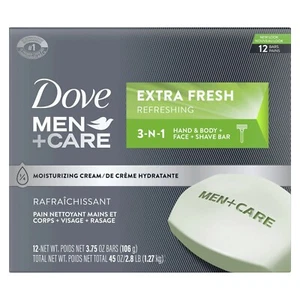 Dove Men+Care 3-in-1 Moisturizing Body Face & Shave Bar 3.75 oz ，12 Bars - Picture 1 of 2