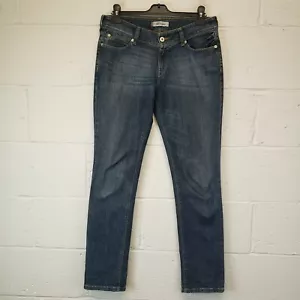 Pantalones de mezclilla elásticos de tiro bajo Levi's 571 W31 L33 para mujer azules ajustados rectos - Imagen 1 de 14