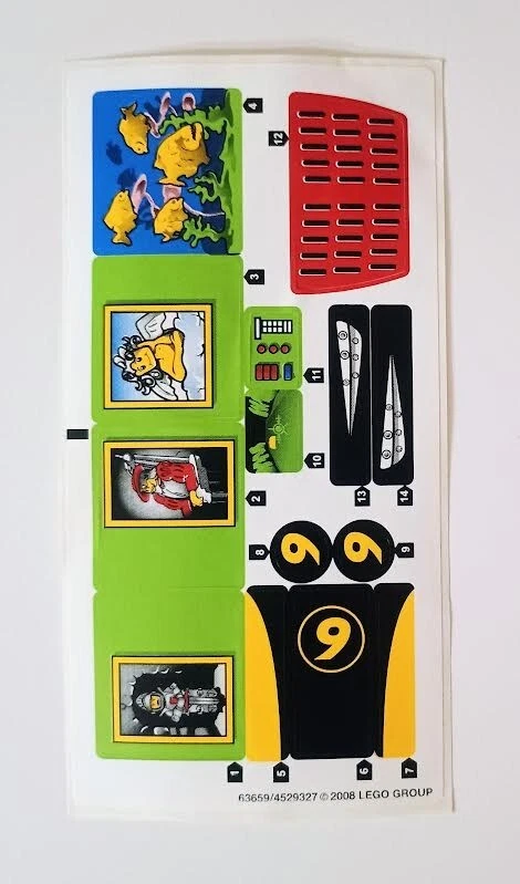 LEGO 8160 Cruncher Block & Racer X Original Sticker Sheet - Authentic Decals - Image 1 of 1