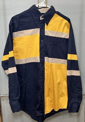 Vtg Rustler Wrangler Western Cowboy Button Down Shirt Color Block Sz Medium - Image 1 of 3