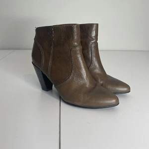 Miz Mooz Luella braune spitz zulaufende Leder-Booties mit Absatz Größe 6,5 - Bild 1 von 8