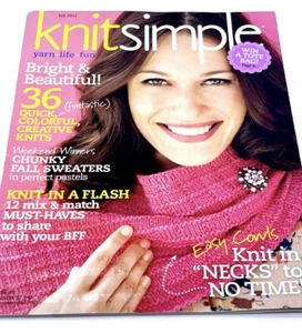 Knit Simple Fall Magazine Knitting 36 Style Pattern Book-Bright & Beautiful 2012 - Picture 1 of 10
