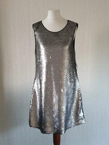 Mini Vestido ZARA Lentejuelas Metálico Plateado Fiesta Cóctel PVP £56 - Imagen 1 de 11