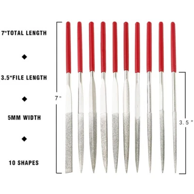 10Pcs Diamond Needle Files Metal Needle Carving Jewelry Glass Stone Wood Tool - Image 1 of 4
