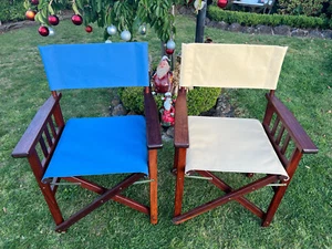 AUSTRALIAN MADE DIRECTOR CHAIR OUTDOOR DURABLE OZ MADE CANVAS REPLACEMENT COVERS - Picture 1 of 28