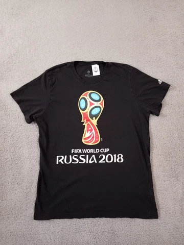Adidas 2018 FIFA World Cup Russia Shirt Womens Extra Large Black Graphic Tee Cover