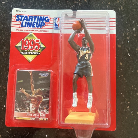 1995 Starting Lineup Steve Smith Atlanta Hawks SLU Kenner Sports Figure Cover