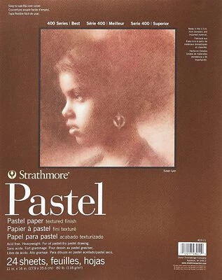 Strathmore 400 Series Pastel Pad, Assorted Colors, 11"x14" Glue Bound, 24 Sheets - Image 1 of 4