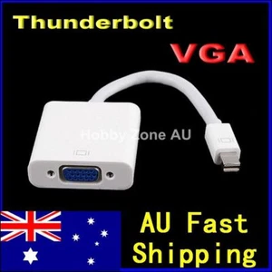 Thunderbolt Port to VGA Adapter Cable For MacBook Pro Air iMac to TV Monitor - Picture 1 of 4
