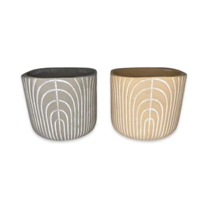 Ceramic 4.5 inch Boho Planters Set Of 2 Great Condition - Picture 1 of 9