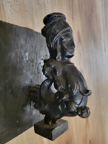 Antique Rare Figural Door Knocker Handle Medieval Knight Shape Cover