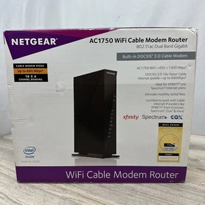 NETGEAR AC1750 WiFi Cable Modem Router Built-In DOCSIS 3.0-Model C6300 - Afbeelding 1 van 7