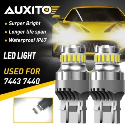 AUXITO 7443 7440 LED Blanco 6000K Respaldo Inverso Señal de Giro Bombillas de Luz de Estacionamiento Foto 1 de 4